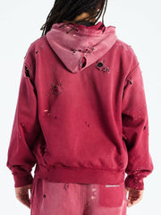 Satoshi Nakamoto Distressed Zip‑Up Hoodie