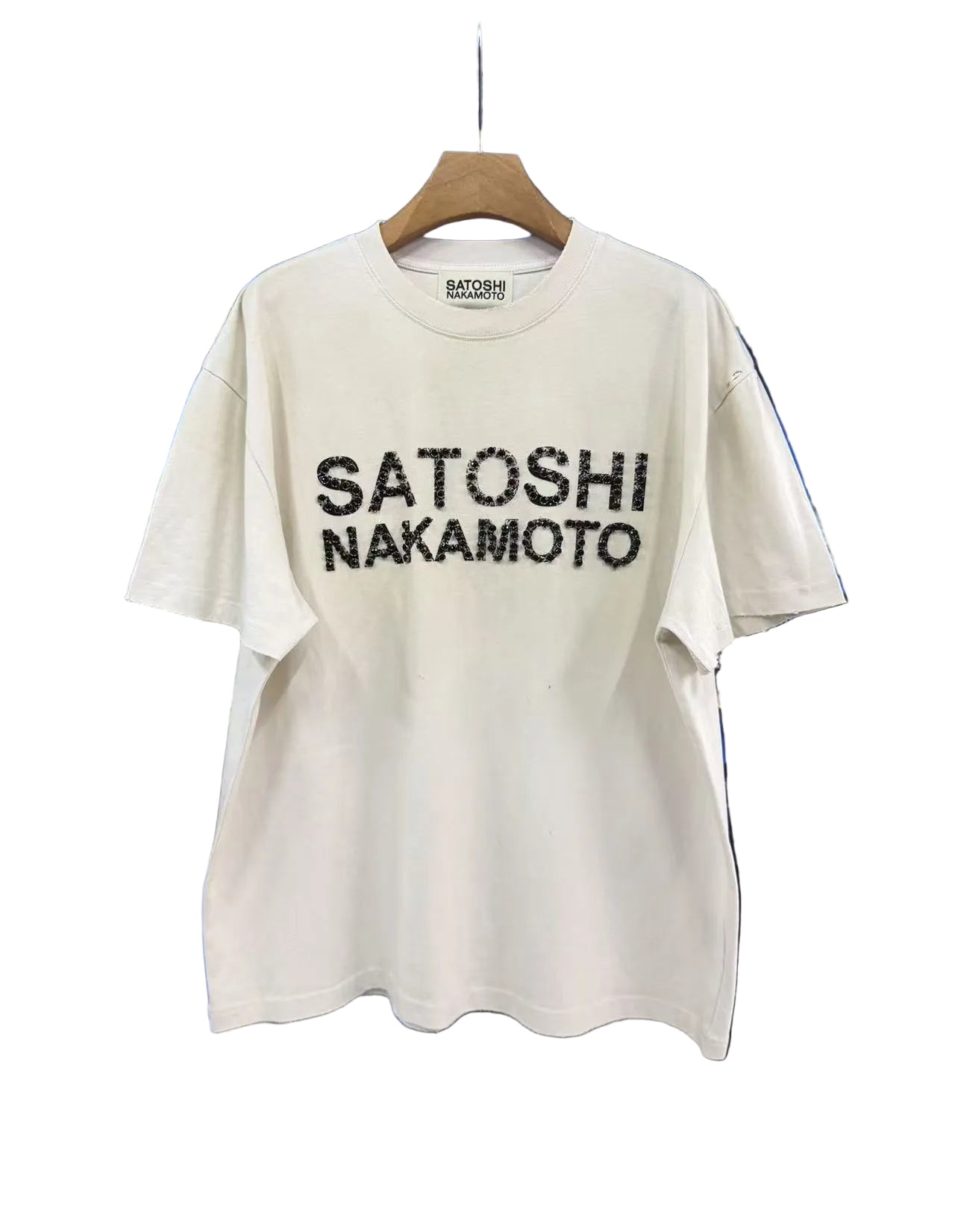 Satoshi Nakamoto Distressed Print T‑Shirt