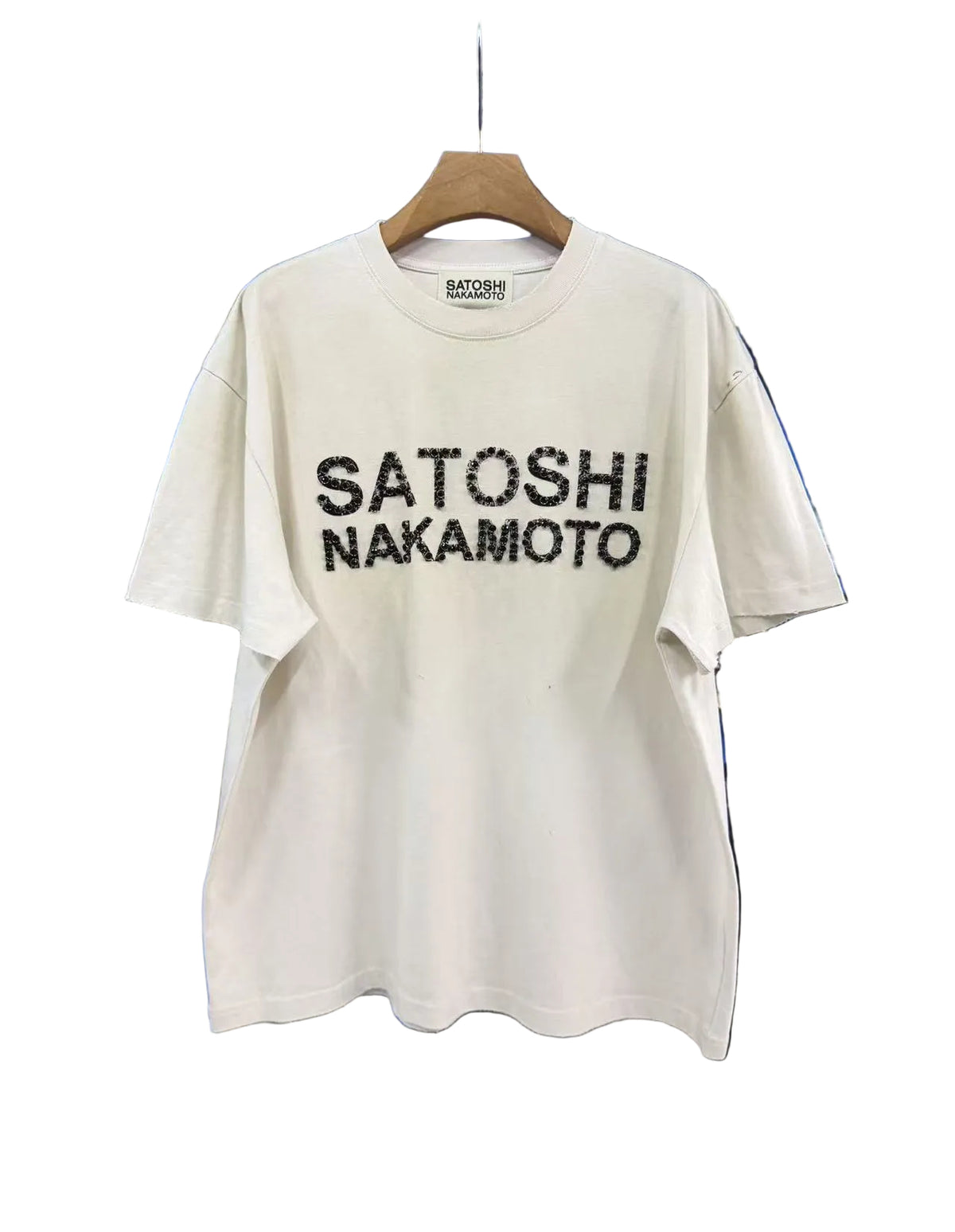 Satoshi Nakamoto Distressed Print T‑Shirt