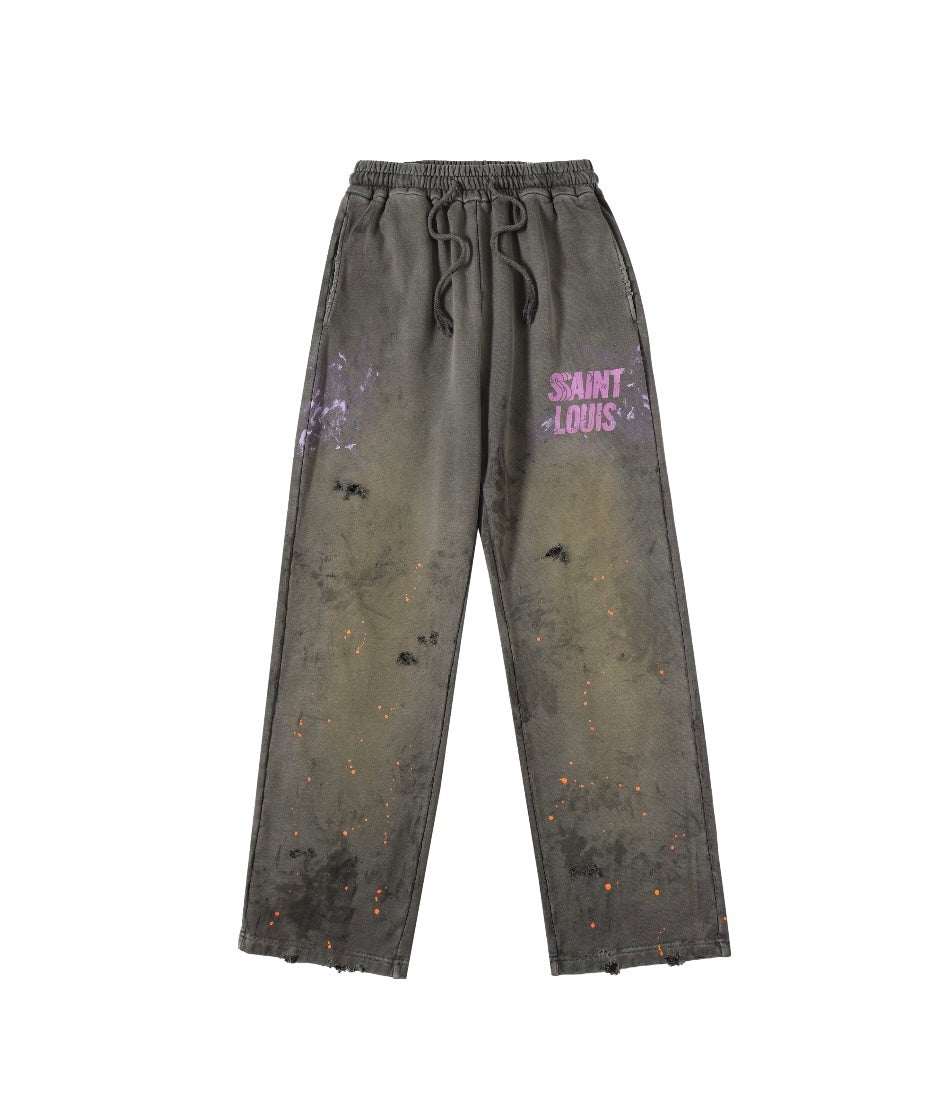 SSSAINT LOUIS Paint‑Splatter Sweat Pants