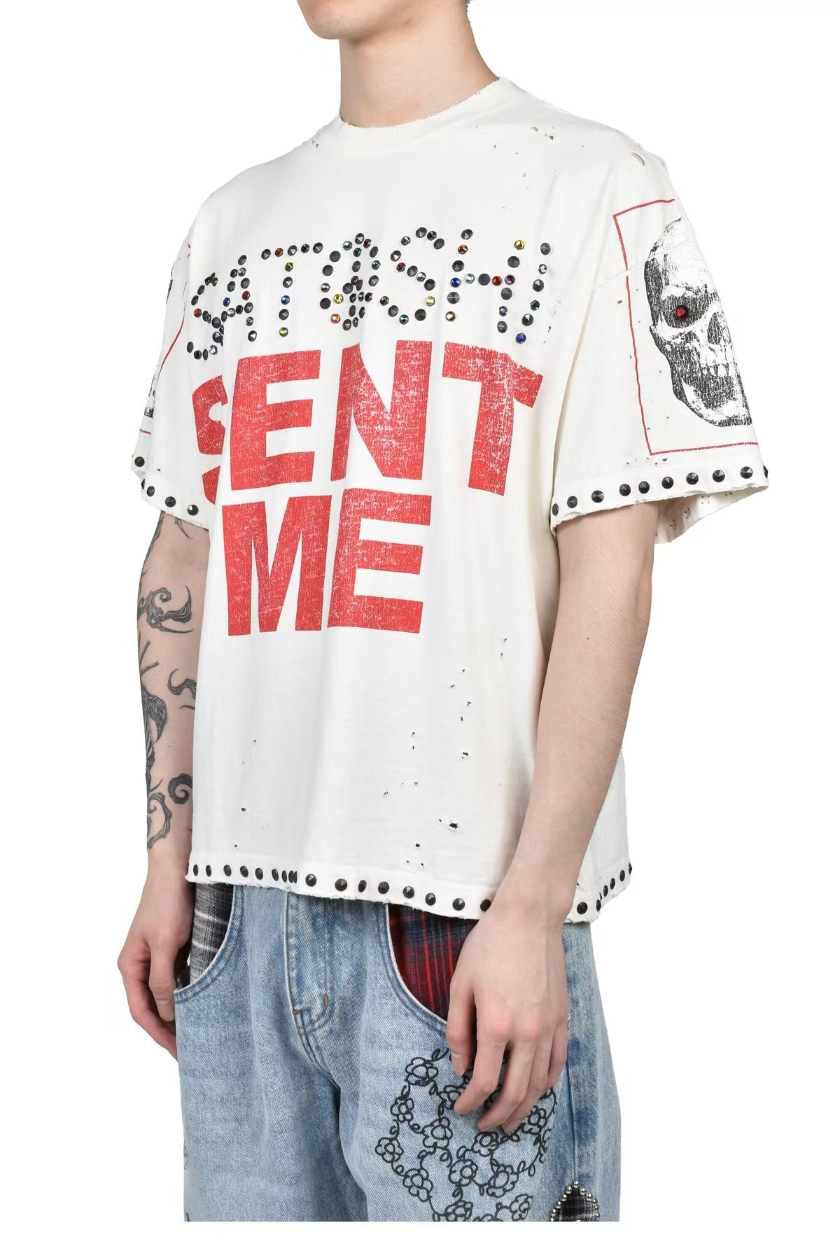 Satoshi Nakamoto Rhinestone Sent Me Tee