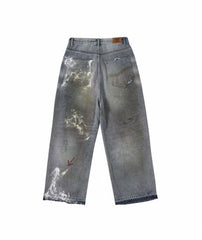 SSSAINT LOUIS Graffiti Paint‑Splatter Baggy Jeans