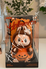 Labubu Sitting Pumpkin Vinyl Plush Pendant